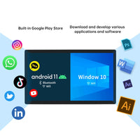 15.6/17.3/18.5 Inch All In One Touch Panel Industrial Pc Android 11 Window 10 Hdmi Wall Mount Touchscreen Waterproof Monitor
