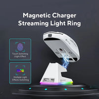 X6 Lightweight Wireless Gaming Mouse with 3 Mode Wired 2.4G BT5.2 Up to 26K DPI RGB Backlight Charging Base for Laptop Deskbtop