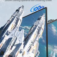 UPERFECT Delta 23.8" 100Hz Dual Portable Monitor 1080P Stacked Displays USB-C HDMI Triple Laptop Screen Extender for Laptop PC