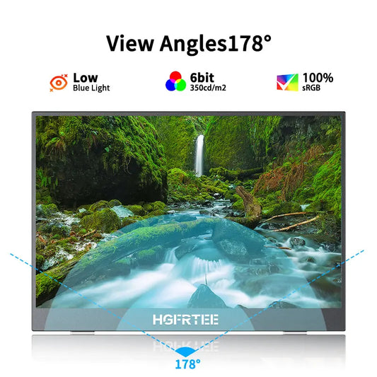 14.1 Inch Portable Monitor 1080P IPS 100%SRGB Gaming Portable Screen with Stand for Laptop PS5/4 Switch Xbox Raspberry Pi