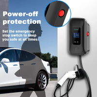 ADPOW Type1 EV Charging Station WIFI APP Control Current Adjustable 5M Cable Wallbox EV Charger with Power-off Protection EVSE