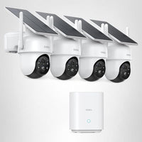 aosu Security Cameras Outdoor Wireless, 4 Cam-Kit, No Subscription, Solar-Powered, Home Security Cameras System with 360° Pan & Tilt, Auto Tracking, 2K Color Night Vision, Easy Setup, 2.4 & 5GHz WiFi
