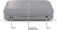 PhoneSoap Wireless UV Phone Sanitizer & Universal Phone Charger Box with Qi Charging | Patented & Clinically Proven 360-Degree UV-C Light Sanitizer | Disinfects and Charges All Phones (Gunmetal Grey)