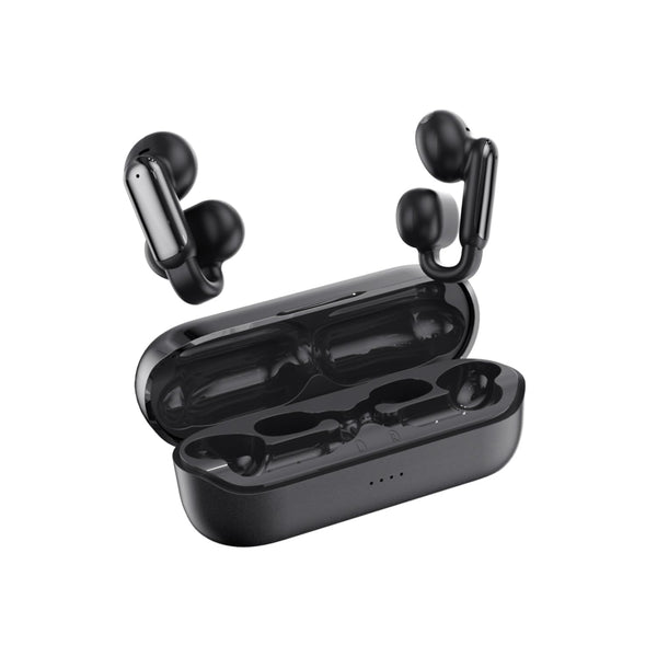 Clip On Earbuds, Open Ear Clip Wireless Earbuds Bluetooth 5.4, Clear Voice Call, Sport Earphones with Charging Case, Built-in Mic, 35H Play Time OWS Open Ear Headphones for Fitness Running (Black)