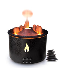 360ml Volcano Flame Jellyfish Essential Oil Aromatherapy Diffuser Air Humidifier Lava Volcano Aroma Diffuser for Home Office, 2 Colors Night Light