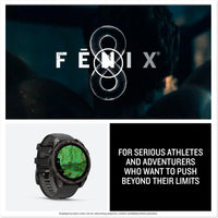 Garmin fēnix® 8 – 47 mm, AMOLED, Sapphire, Premium Multisport GPS Smartwatch, Long-Lasting Battery Life, Dive-Rated, Built-in LED Flashlight, Carbon Gray DLC Titanium with Pebble Gray Band