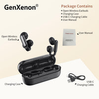 Clip On Earbuds, Open Ear Clip Wireless Earbuds Bluetooth 5.4, Clear Voice Call, Sport Earphones with Charging Case, Built-in Mic, 35H Play Time OWS Open Ear Headphones for Fitness Running (Black)