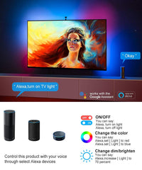 Govee LED TV Backlights, WiFi Strip Lights With Camera, Compatible With Alexa, APP Control, RGBIC Music Sync, Ambient Bias Lighting for 55-65 Inch TVs, Calibrate on APP