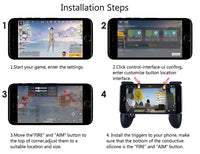 Mobile Game Controller Qoosea Gaming Triggers L1R1 Sensitive Shoot Aim Joysticks Buttons Gamepad for PUBG/Knives Out/Rules of Survival for 4.5" to 6.5" iPhone Android