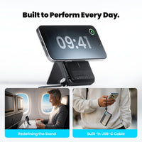 sharge ICEMAG 3 MagSafe Portable Charger, Qi2.2 25W Magnetic Power Bank 10000mAh 35W USB-C Fast Charging, with Active Cooling& Built-in Cable, Transparent RGB Design for iPhone 17/16/15/14 Series