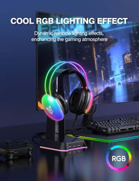 Gaming Headset with Microphone, RGB Rainbow Lighting, PC Wired Lightweight Gaming Headphones for PS4/PS5/Laptop/MAC, 3.5mm Audio Over Ear Headphone, Stereo Surround Sound, Self-Adjusting Headband