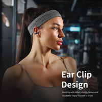 Clip On Earbuds, Open Ear Clip Wireless Earbuds Bluetooth 5.4, Clear Voice Call, Sport Earphones with Charging Case, Built-in Mic, 35H Play Time OWS Open Ear Headphones for Fitness Running (Black)