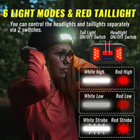 Easymaxx 2Pack Rechargeable Headlamp Beanie, 1200Lumens LED Beanie Hat with Wide Beam Light Built-in, 6 Modes, Winter Headlight Head Lamp Beanie, Gifts for Men Dad Father Husband(Black+Black)