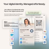 Authentic Patented Popl Card™ (Avoid Fake Knockoffs) - Smart NFC Networking Card - Simply Tap to Exchange Contact Info, Capture Leads, & Manage Contacts (Metal Black)