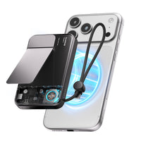 sharge ICEMAG 3 MagSafe Portable Charger, Qi2.2 25W Magnetic Power Bank 10000mAh 35W USB-C Fast Charging, with Active Cooling& Built-in Cable, Transparent RGB Design for iPhone 17/16/15/14 Series