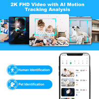 Cloarks 2K Pan/Tilt Security Camera, WiFi Indoor Camera for Home Security with AI Motion Detection, Baby/Pet Camera with Phone App, Color Night Vision, 2-Way Audio, 24/7, Siren, TF/Cloud Storage