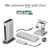 Plugable 7-in-1 USB C Hub Driverless Multiport Adapter with Ethernet, Single 4K60Hz HDMI, 100W Pass-Through Charging, 2X USB 3.0, SD/microSD, for USB-C, USB4, Thunderbolt, Mac, Windows, Chromebook