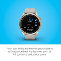 Garmin epix Pro (Gen 2) Sapphire Edition, 42mm, High Performance Smartwatch, Advanced Training Technology, Built-in Flashlight, Light Sand