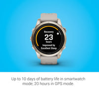 Garmin epix Pro (Gen 2) Sapphire Edition, 42mm, High Performance Smartwatch, Advanced Training Technology, Built-in Flashlight, Light Sand