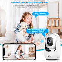 Cloarks 2K Pan/Tilt Security Camera, WiFi Indoor Camera for Home Security with AI Motion Detection, Baby/Pet Camera with Phone App, Color Night Vision, 2-Way Audio, 24/7, Siren, TF/Cloud Storage