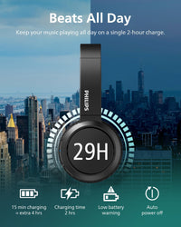 PHILIPS H4205 Wireless Headphone,On-Ear Bluetooth Headphone with BASS Boost,Quality Sound,32mm Drivers,29-Hour Battery Life,Fast Charging,Lightweight,Adjustable Cushioned Headband,Soft Ear Cups,Black