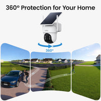 aosu Security Cameras Outdoor Wireless, 4 Cam-Kit, No Subscription, Solar-Powered, Home Security Cameras System with 360° Pan & Tilt, Auto Tracking, 2K Color Night Vision, Easy Setup, 2.4 & 5GHz WiFi