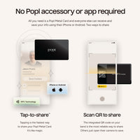 Authentic Patented Popl Card™ (Avoid Fake Knockoffs) - Smart NFC Networking Card - Simply Tap to Exchange Contact Info, Capture Leads, & Manage Contacts (Metal Black)