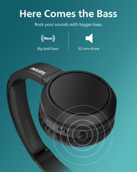 PHILIPS H4205 Wireless Headphone,On-Ear Bluetooth Headphone with BASS Boost,Quality Sound,32mm Drivers,29-Hour Battery Life,Fast Charging,Lightweight,Adjustable Cushioned Headband,Soft Ear Cups,Black