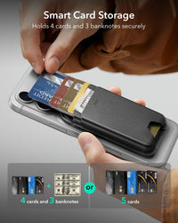 ESR for MagSafe Wallet, 5 Card Holder with RFID Blocking, MagSafe Sticker Included, Slim Magnetic Wallet for iPhone 17e/17/16/15/14/13/12 Series and Selected Samsung Devices, Not for 13/12 Mini, Black