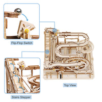 ROKR 3D Puzzles Wooden Marble Run Mechanical Model Kit LGC01+LG501