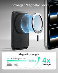 ESR for MagSafe Wallet, 5 Card Holder with RFID Blocking, MagSafe Sticker Included, Slim Magnetic Wallet for iPhone 17e/17/16/15/14/13/12 Series and Selected Samsung Devices, Not for 13/12 Mini, Black