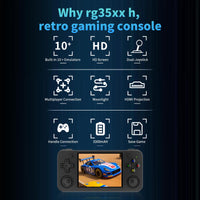 RG35XX H, Anbernic Retro Handheld Gaming Console with 64GTF Card, Dual Joystick Design 3.5-inch HD Screen Lasts up to 8 Hours High-Capacity Battery for Better Experience (64G Purple)