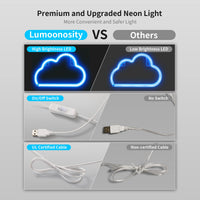 Lumoonosity Lightning Bolt Neon Signs, USB Powered Led Lightning Bolt Light with On/Off Switch, Lightning Neon Sign for Wall Decor, Hanging Led Signs, Neon Lights for Bedroom, Gaming Room Setup