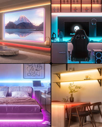 WILLED Under Bed Lights, Dimmable Motion Activated Led Light Strip, Under Bed Lighting with Motion Sensor and Power Adapter, Soft Warm Glow LED Lights for Bedroom, Crib, Cabinet and Bathroom