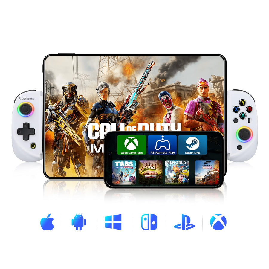 Wireless Mobile Gaming Controller for IOS & Android, Bluetooth Smartphone/Tablet Handheld Joystick Gamepad with Adjustable Clip for iPhone/iPad/Samsung etc.Support Xbox/PS3/4/Switch/PC