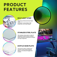 JJENXYYDS Abyss Mirror Atmosphere lamp,Single-Sided LED 3D Mirror Night Light,LED Infinity Mirror Light with Remote Control for Home Bedroom Living Room Party Bar,30cm/11.8in