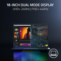Razer Blade 18 (2025) Gaming Laptop: NVIDIA GeForce RTX 5090 - Intel Core Ultra 9 275HX - Dual UHD+ 240Hz | FHD+ 440Hz Display - 64GB DDR5 RAM - 4TB (2TB+2TB) SSD - Thunderbolt 5-10 Key RGB Keyboard