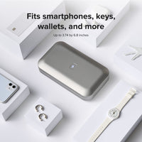 PhoneSoap Wireless UV Phone Sanitizer & Universal Phone Charger Box with Qi Charging | Patented & Clinically Proven 360-Degree UV-C Light Sanitizer | Disinfects and Charges All Phones (Gunmetal Grey)