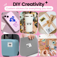 Phomemo Mini Sticker Printer- Mini Printer Sticker Maker Machine M02, Print Pods Suitable for Creative DIY, Diaries, Photos, Study Notes, Portable Thermal Inkless Label Maker for Home/Travel, Pink