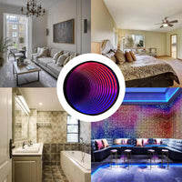 JJENXYYDS Abyss Mirror Atmosphere lamp,Single-Sided LED 3D Mirror Night Light,LED Infinity Mirror Light with Remote Control for Home Bedroom Living Room Party Bar,30cm/11.8in