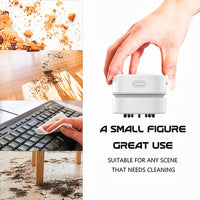 TRZLIFE USB Rechargeable Mini Desk Crumb Vacuum, Portable Cordless Desktop Cleaner for Keyboard, Desktop, Countertop, Drawer, Ideal Office Accessory Ideal Gift, White