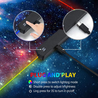 Large RGB Gaming Mouse Pad,Galaxy Nebula Space Oversized Glowing Led Extended Mousepad,10 Lighting Modes,Non-Slip Rubber Base Computer Keyboard Mousepads Mat,31.5 x 11.8 inch