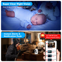 Cloarks 2K Pan/Tilt Security Camera, WiFi Indoor Camera for Home Security with AI Motion Detection, Baby/Pet Camera with Phone App, Color Night Vision, 2-Way Audio, 24/7, Siren, TF/Cloud Storage