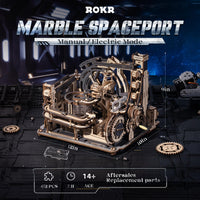 ROKR 3D Puzzles Wooden Marble Run Mechanical Model Kit LGC01+LG501
