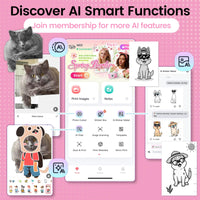 Phomemo Mini Sticker Printer- Mini Printer Sticker Maker Machine M02, Print Pods Suitable for Creative DIY, Diaries, Photos, Study Notes, Portable Thermal Inkless Label Maker for Home/Travel, Pink