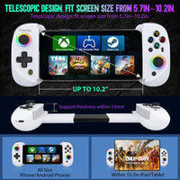 Wireless Mobile Gaming Controller for IOS & Android, Bluetooth Smartphone/Tablet Handheld Joystick Gamepad with Adjustable Clip for iPhone/iPad/Samsung etc.Support Xbox/PS3/4/Switch/PC
