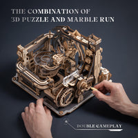 ROKR 3D Puzzles Wooden Marble Run Mechanical Model Kit LGC01+LG501