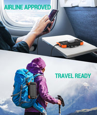 BLAVOR Solar Power Bank 10,000mAh, Portable Wireless Charger, 20W Fast Charging External Battery Pack with USB C for Cell Phones, Solar Panel Charging with Dual Flashlight for Camping