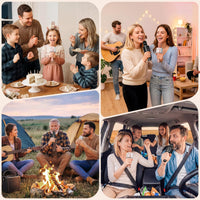 BONAOK Wireless Bluetooth Karaoke Microphone,3-in-1 Portable Handheld Karaoke Mic Speaker Machine Home Party Birthday for All Smartphones PC(Q37 Rose Gold)