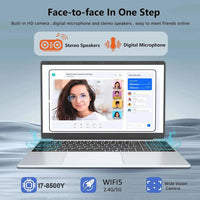 2025 15.6" Windows 11 Pro Laptop Computer Intel Core i7 8500Y 16GB 1TB Laptops Office Computer Fingerprint Unlock Notebook PC